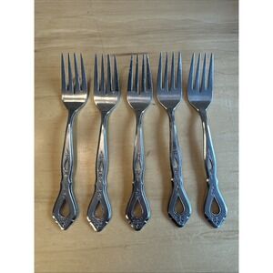 Set of‎ 5 Stanley Roberts Autumn Ballad Stainless 6 3/4" Salad Forks Flatware